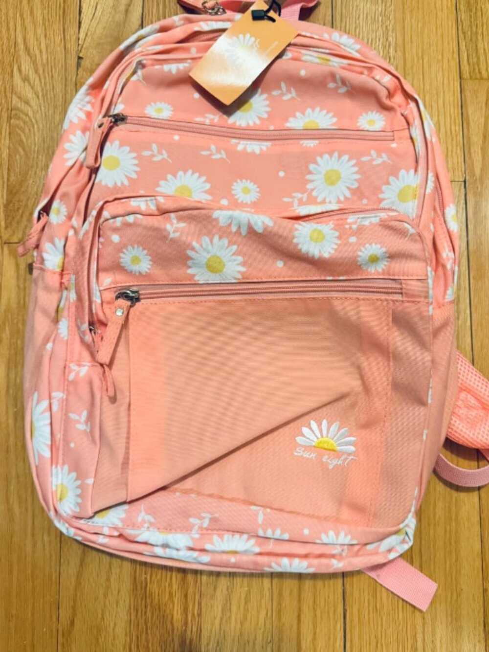 New! Sun Light Children's Pink Daisy School Backpack